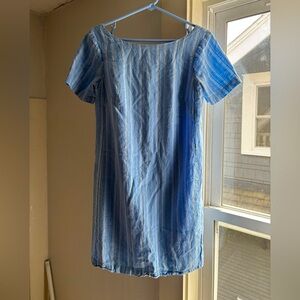 Anthropologie cape may back bow blue and white striped dress